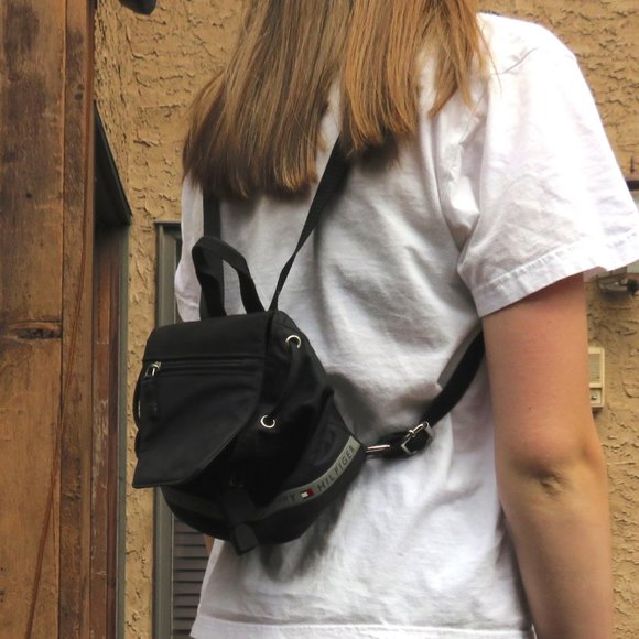 Black Tommy Hilfiger Mini Backpack - Picture 1 of 11